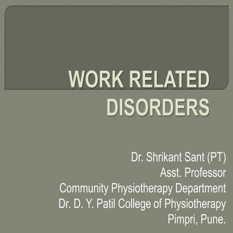 Work related msk disorders