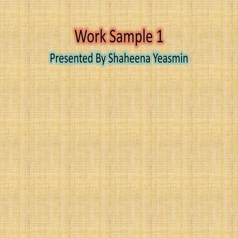 Work sample 1 | PPTX