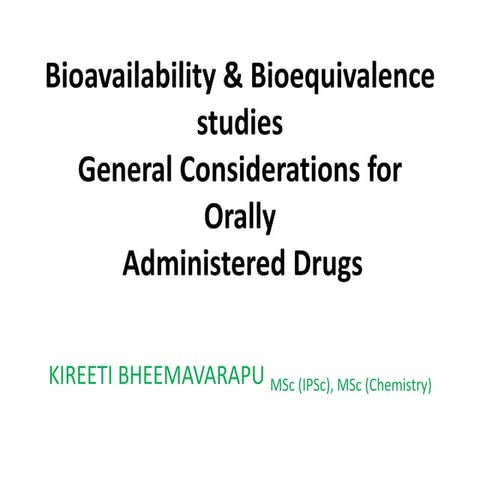  Regulatory requirements-BA/BE Studies