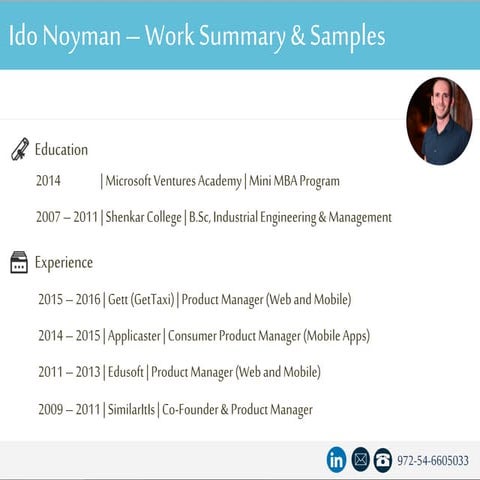 Ido Noyman - Work Samples