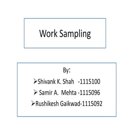 Work sampling