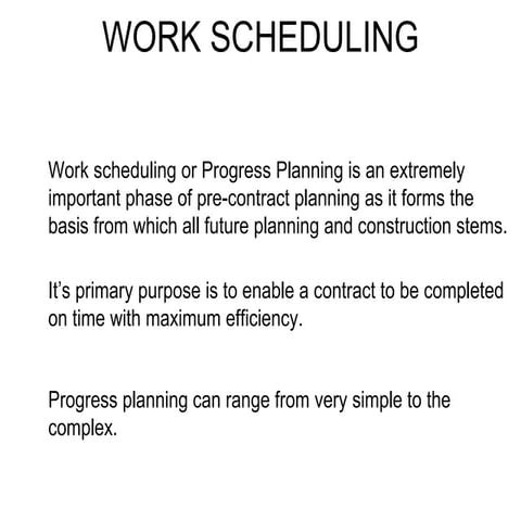 Work scheduling(2)