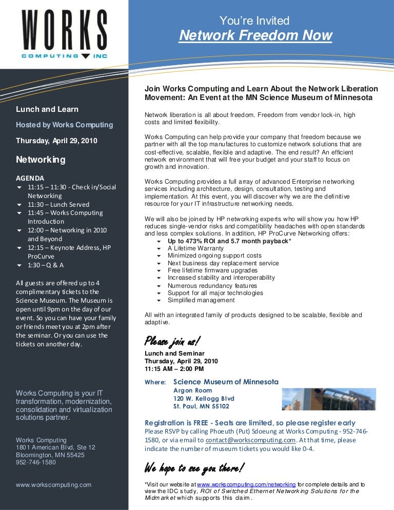 Works Computing Networking Event Invitation