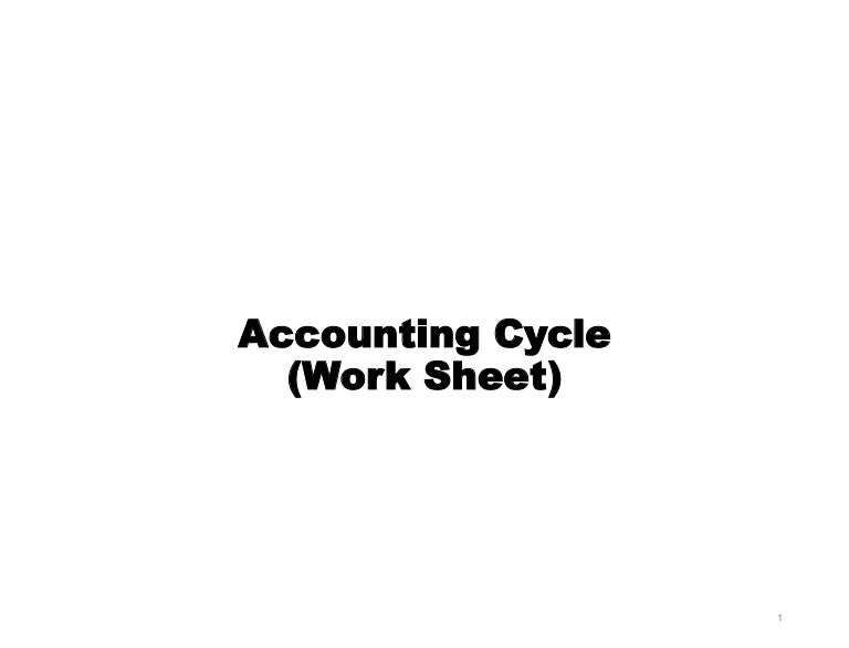 Accounting Cycle (Work Sheet)
