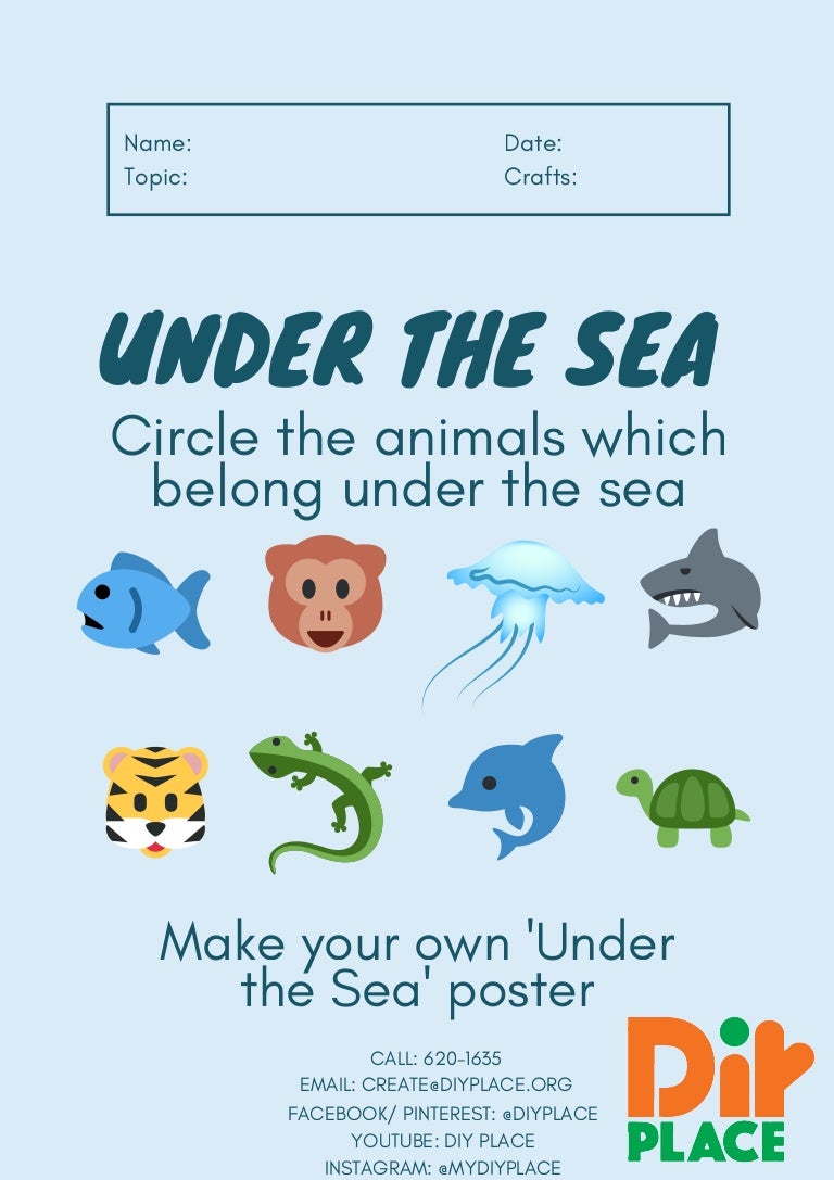 Under the Sea Kids Worksheet