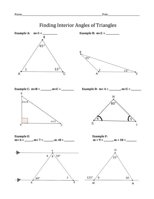 Worksheet finding interior angles of triangles | PDF worksheet-finding-interior-angles-of-triangles-pdf