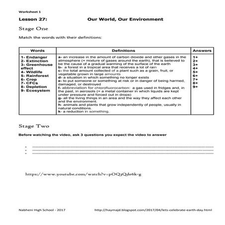 Let's Celebrate Earth Day (worksheet 1)