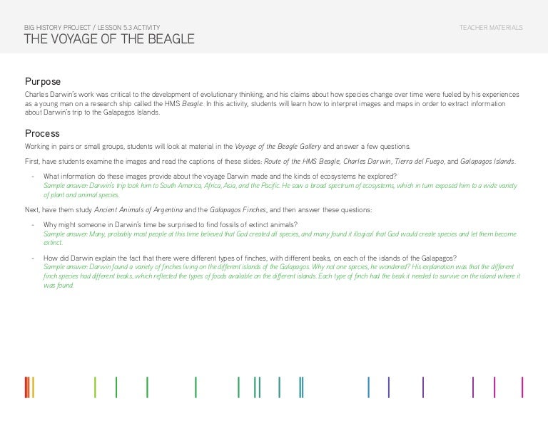 Lesson 5 3 Activity The Voyage Of The Beagle