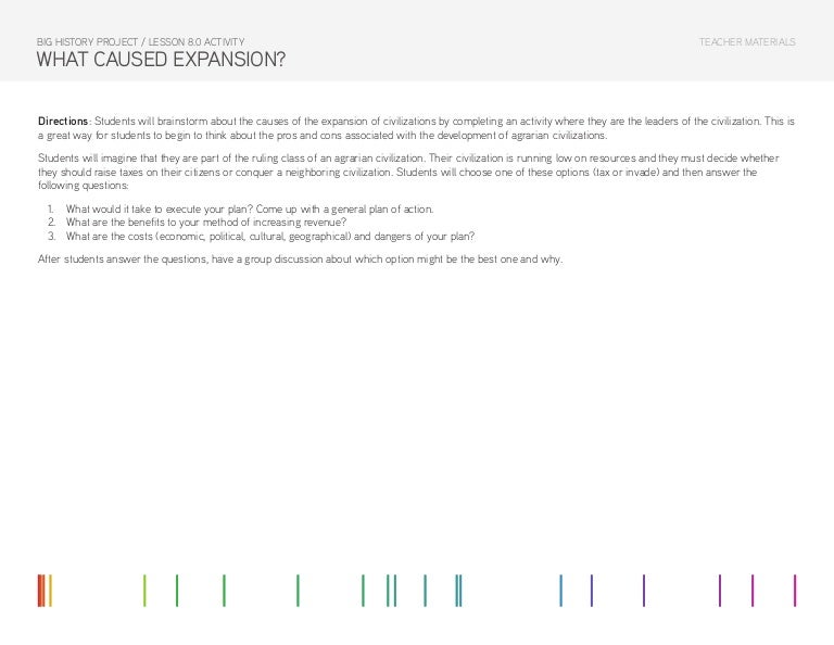 Lesson 8.0 Activity What Caused Expansion?