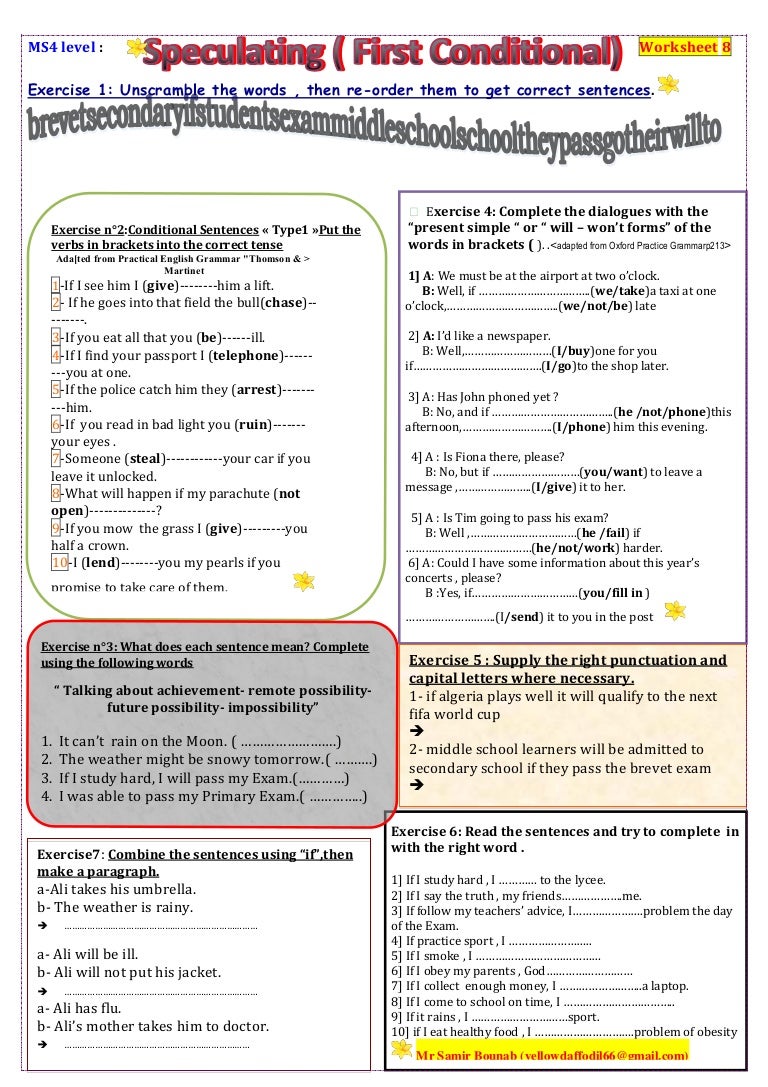 worksheet Will Worksheet worksheet 8 speculating if type 1 ms4 level