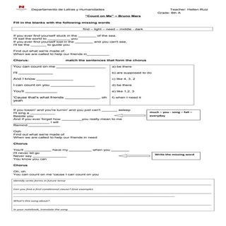 Worksheet 8 a count on me