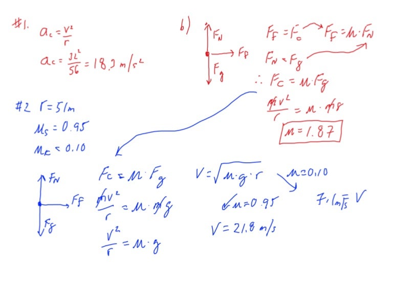 Centripetal Force Worksheet