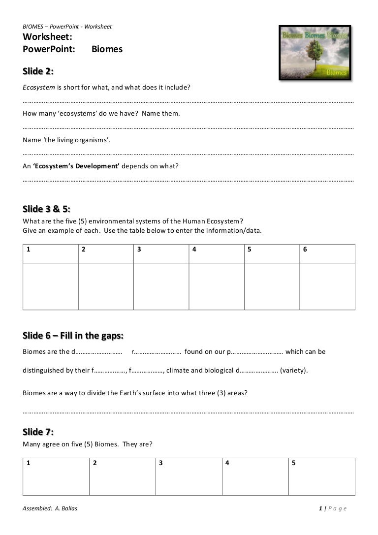 worksheet Biomes Worksheets biomes worksheet