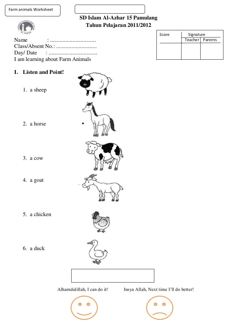 worksheet Farm Animals Worksheets For Grade 1 worksheet for firstgrade to be