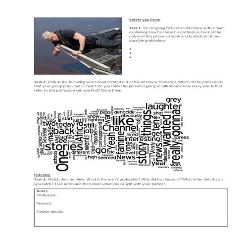 Worksheet (linkers for storytelling, anderson cooper)