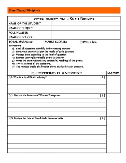 Work sheet on chapter 3 | PDF