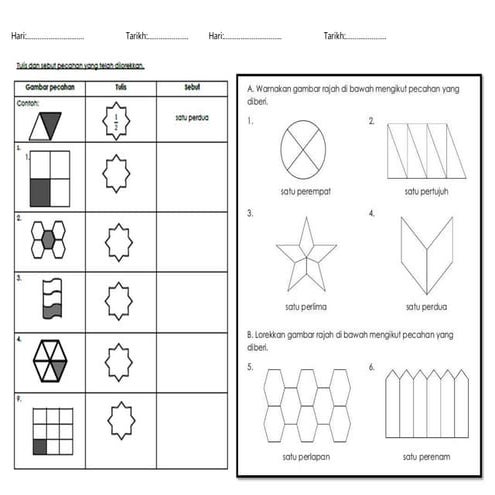 LEMBARAN KERJA PECAHAN TAHUN 2