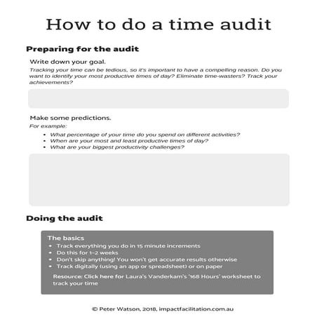 Worksheet: Time Audit