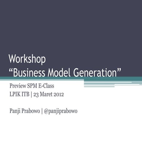 Workshop Business Model Generation