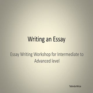 Essay writing for Intermediate to A...