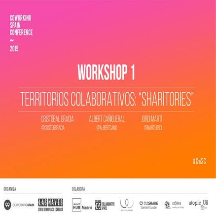Workshop. Territorios colaborativos "Sharitories"