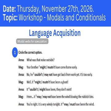 WORKSHOP - MODAL VERBS AND TYPES OF CONDITIONALS | PDF