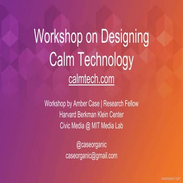 Workshop on Designing Calm Technology