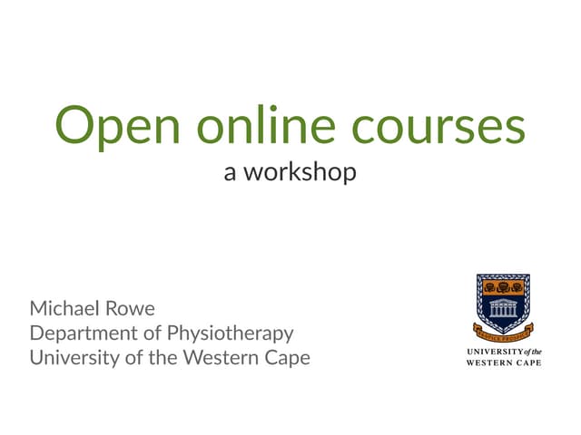Workshop - Open online courses