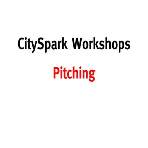 Workshop   pitching -