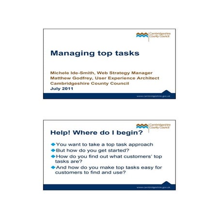 Workshop: Managing top tasks #BPCW11