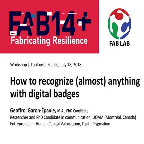 How to recognize (almost) anything with digital badges - Fab14 France