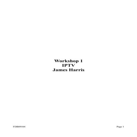 IPTV Workshop FDB104
