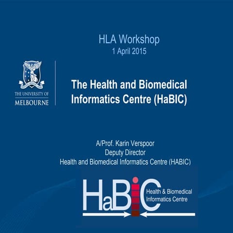 Health and Biomedical Informatics Centre @ The University of Melbourne