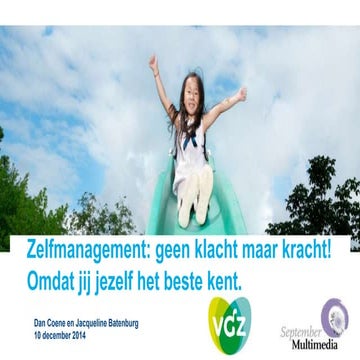 ZONH-werkconferentie Kompas voor e-health: Workshop Zelfmanagement omdat jij ...