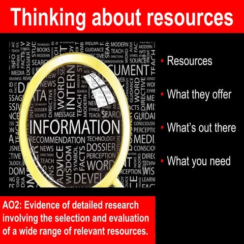 EPQ Workshop 1: Thinking about resources