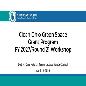 Clean Ohio Green Space Grant Program FY 2027/Round 21 Workshop | PDF