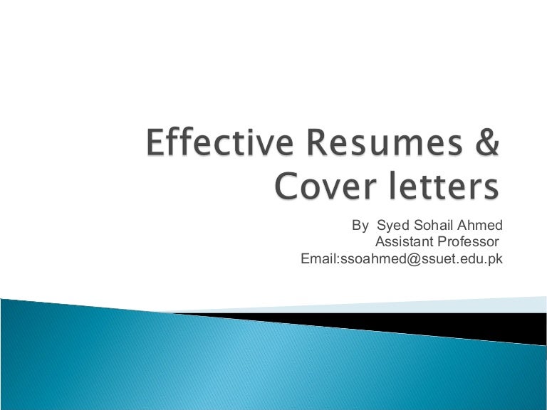 Effective Resume Cover Letters