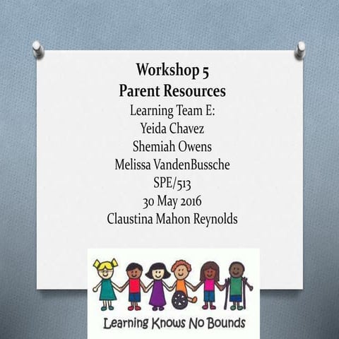 Workshop 5: Learning Team E