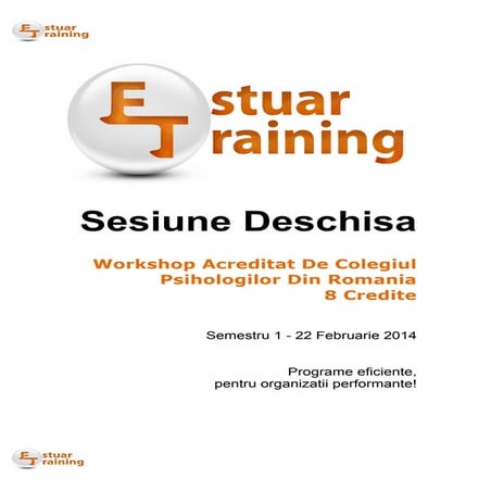 Sesiune deschisa - Workshop Acreditat de Colegiul Psihologilor din Romania