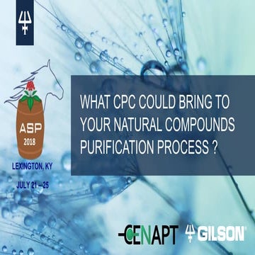 What CPC can bring to your natural compounds purification?
