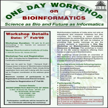 Workshop Bioinformatics | PDF