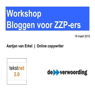 Workshop Bloggen voor ZZP-ers