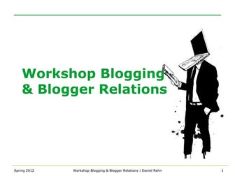 Workshop Blogging & Blogger Relations
