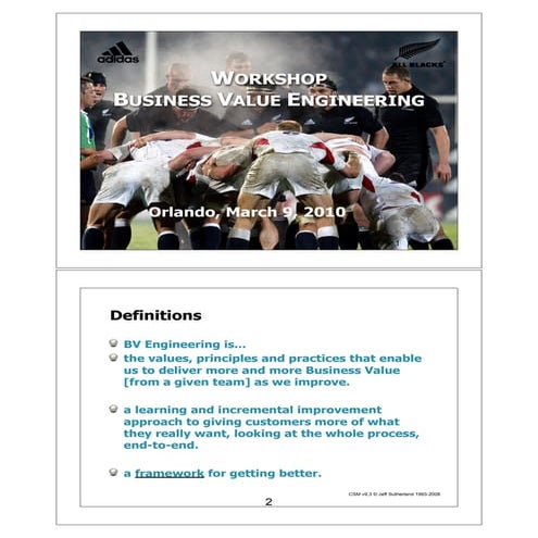 Workshop Business Value Engineering Mar 2010