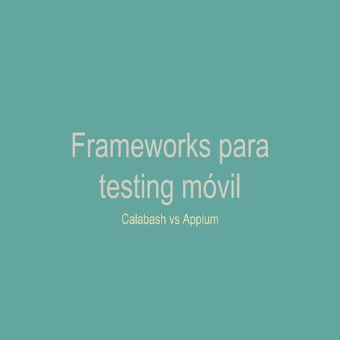 Workshop calabash appium