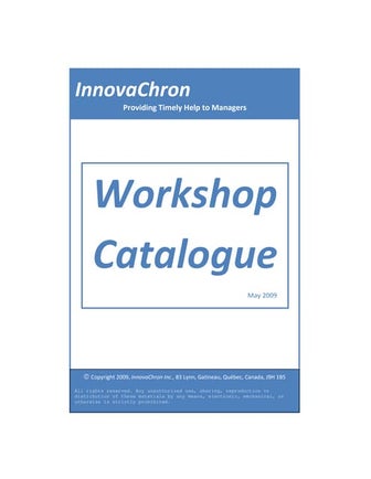 innovaChron\'s Workshop Catalog