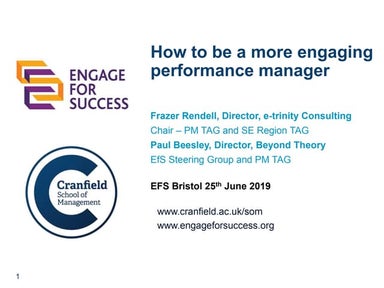 Frazer Rendell, e-trinity Consulting - engagement and managing performance