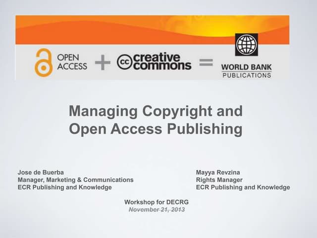 Managing Copyright and Open Access ...
