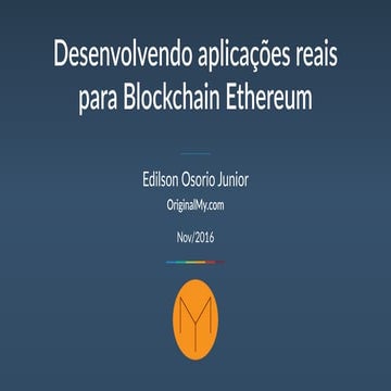 Workshop de desenvolvimento para blockchain Ethereum