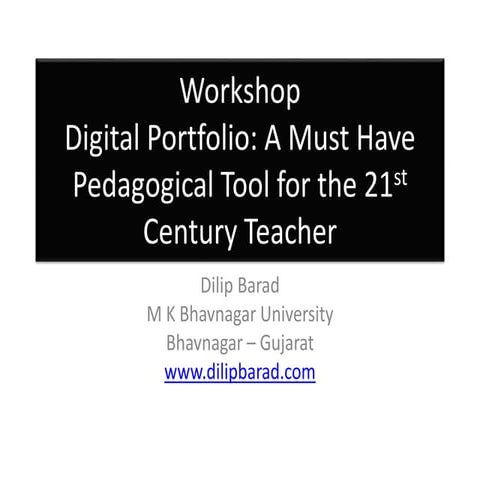 Digital Portfolio Workshop